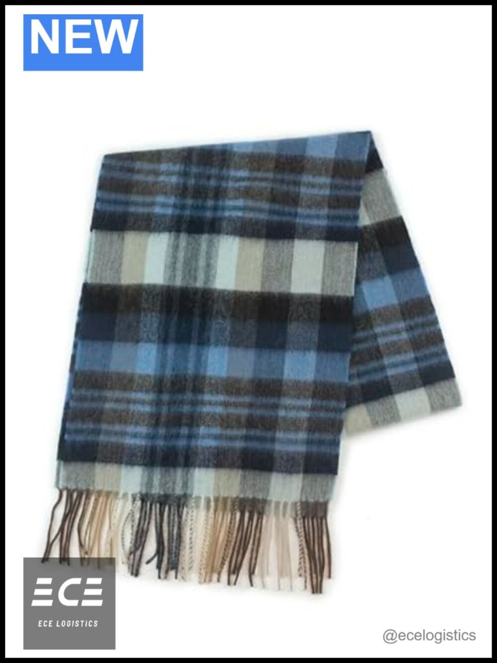 100% Lambswool Plaid Tartan Winter Scarf for Men and Women